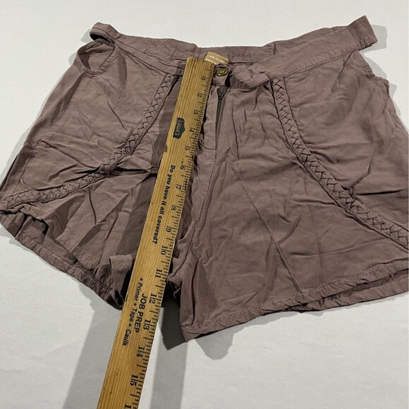 Tallow Womens Rayon Brown Lightweight Cutout Mini 2.5" Casual Shorts Sz 8 - Picture 5 of 11